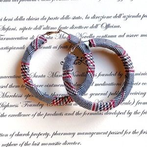 Plaid hoop earrings